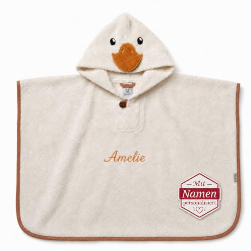 my-mosaik Sterntaler Baby-und Kinder Badeponcho 100% Baumwolle mit Namen bestickt/Personalisiert