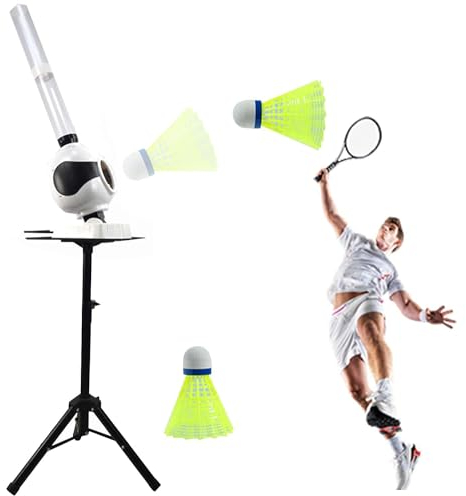 Qiang Badminton-Serviermaschine Automatische Badminton-Trainingsgeräteausrüstung Mit Einstellbarem Winkel per Fernbedienung,Für Jugendliche/Kinder Outdoor-Sportarten
