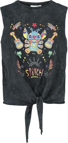 Lilo & Stitch Viva Mexico Mujer Top Negro L 100% algodón Schnürung Regular