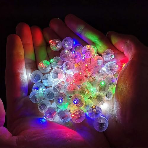 Bunt Runde LED Ballons Lichter,Mini LED Ballonlichter,Mini LED Lichter Luftballons,Mini LED Licht Luftballon Lichter,Runde LED Ballonlichter,Blinkende LED Ballon Lichter für Hochzeit,Weihnachten,50PC