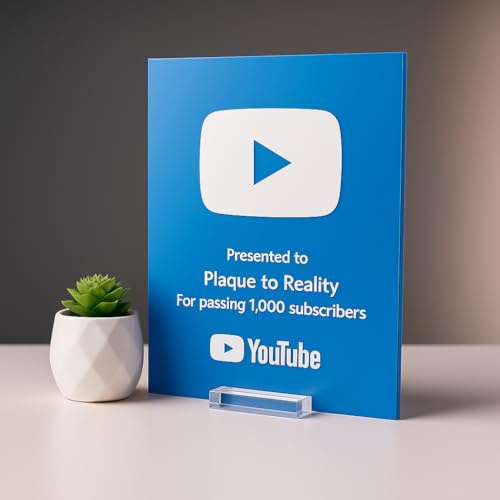 Blue YouTube Subscriber Play Button Award