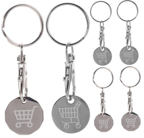 NUOBESTY 6pezzi Portachiavi Gettoni Per Della Token Pratici e Resistenti Accessorio Per Supermercati e Negozi Colore Versatile e Duraturo