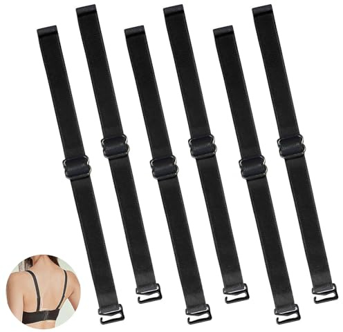 3 Paar BH Träger Halter, BH Träger Breit, Träger Zum Annähen, Bikini Träger Ersatz, Verstellbare Bra Straps, Abnehmbare Ersatz BH Träger, Für Frauen Mädchen Tops Kleid Schwarz (1.2 cm)