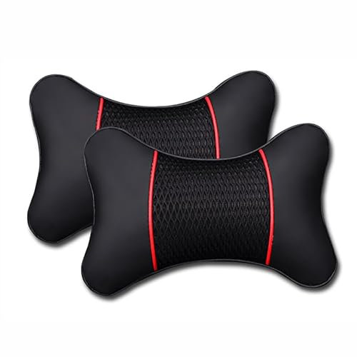 HFFTYU 2 Stück Auto-Kopfstütze, für VW T-ROC/VW Golf 7/VW Polo bequemes, weiches Memory Foam-Nackenstützkissen fürs Auto, mit verstellbaren Riemen,C