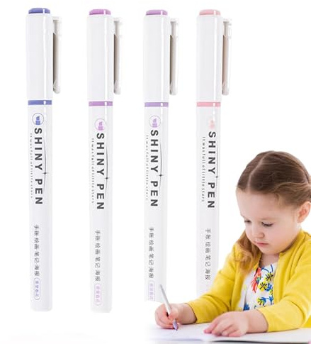 Glitzer Textmarker - vielseitig einsetzbarer Textmarker - Sichere und geruchlose süße Marker für Notizen, Zeichnungen, Tagebücher, Kalender