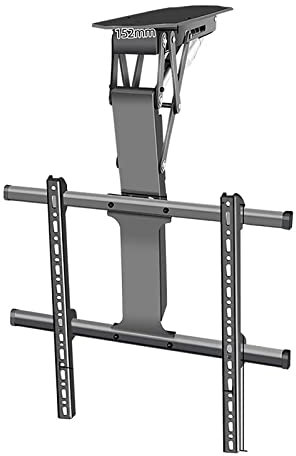 WENWENLEE Support TV, Support Mural TV, Support TV de Plafond motorisé, Convient à la Plupart des téléviseurs de 32 à 70 Pouces, Rabattable de 0 à 85 °, Plusieurs modèles VESA, pour salles d