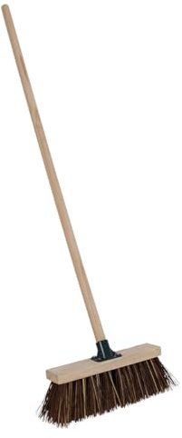 Charles Bentley Outdoor Broom Heavy Duty 13 Inch Wooden Handle, 32x7