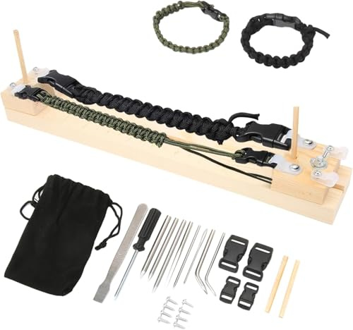 CYSFETENA Einstellbare Paracord Bracelet Weaving Tool, Leichter Paracord Jig Paracord Set, Paracord-Hersteller Zubehör für DIY Armbandherstellung Handwerksprojekte
