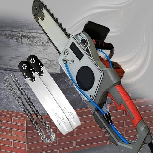 Scie à Béton électrique, Tronçonneuse à Béton électrique, Tronçonneuse à Chaîne à Alimentation Par Eau Pour Béton Humide, Avec 2 Chaînes Et 2 Guides-Chaînes, Pour Barres D'armature Fendues,48CM