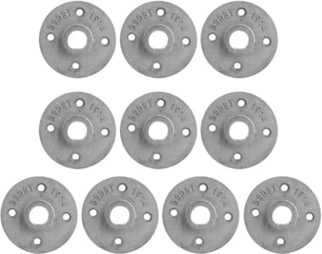 MAYANGYANG Flange 10 PZ DN15 1/2in 4-Fori Base Flangia Piano Flangia in Lega di Alluminio Filettato Ripiano Base di Fissaggio Raccordi for Tubi Flangia Filettata