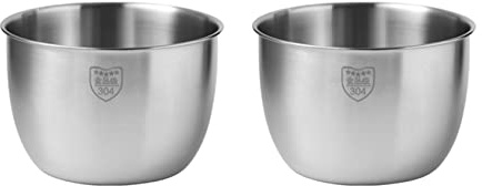 KEALLANS 2 x cucina in acciaio inossidabile 304 ciotola di miscelazione design profondo cottura cottura torta pane insalata ciotola 2800 ml