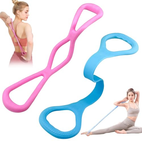cersaty 2 STK Fitness Widerstandsbänder, TPR Resistance Bands | Dauerhaft Fitnessbänder Brust Expander für Finess,Yoga Pilates,Offener Rücken,Schultern