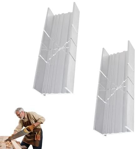 2 Pcs Metal Mitre Block Professional Aluminium Alloy Mitre Box with 3 Cutting Angles for Carpenter ＆ Adults DIY Cutting Craft
