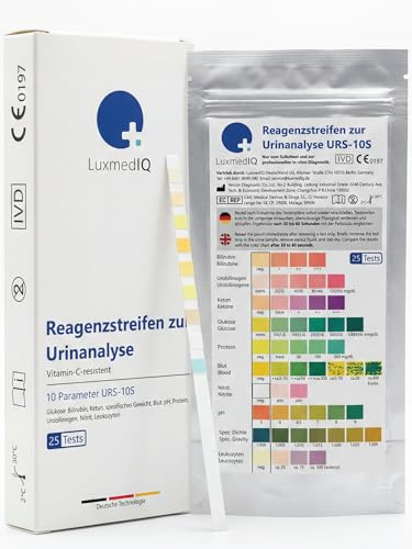 Urin Teststreifen mit 10 Parametern - Harnteststreifen (25 Stk.)