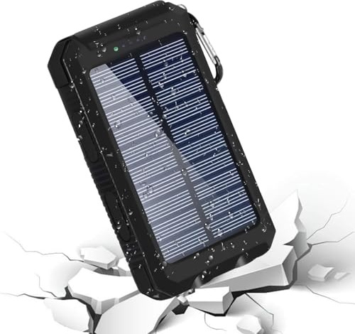 Banque d'énergie solaire – Chargeur de téléphone portable 20 000 mAh, appareil de charge rapide sans fil, lampe de poche intégrée | Charge extérieure pour le camping, la randonnée, les voyages
