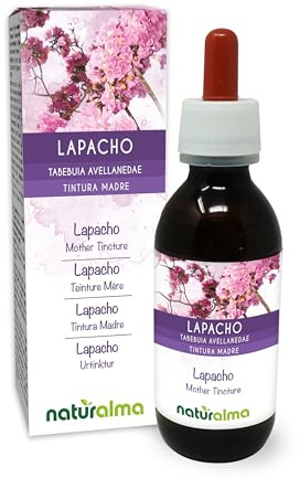 Lapacho o pau d'arco (Tabebuia avellanedae o Tecoma curialis) cortezas Tintura Madre sin alcohol Naturalma - Extracto líquido gotas 100 ml - Complemento alimenticio - Vegano
