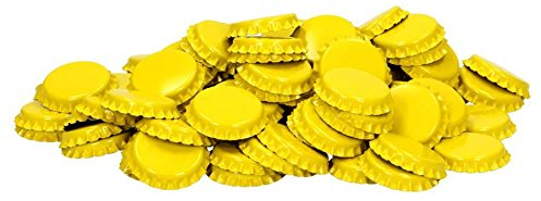 Kronenkorken 26 mm | gelb | zum Verschließen von handelsüblichen Mehrwegflaschen | Bierflaschen -100 Stück