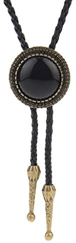 Coolla Bolo-Krawatte, Cowboy-Halsband, Leder, Vintage-Stil, türkisfarbener Anhänger für Damen und Herren