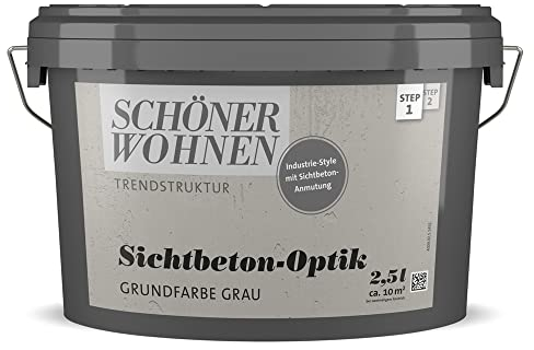 Sichtbeton-Optik Grundfarbe grau 2,5 l Trendstruktur
