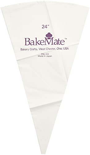 BakeMate Reusable Pastry Bag, 24, Double-Coated Polyurethane Cake Piping Bag, Reinforced Bottom, Stitched Boarder, For Piping Frosting on Cakes, Cupcakes, and Cookies - 24