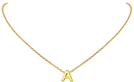 FindChic Alphabet A Kette Damen Halskette mit Buchstaben Anhänger Personalisierte Namenskette Kostenlos Geschenkebox
