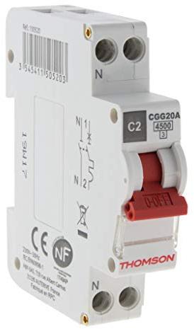 Thomson Disjoncteur à vis PH+N 2A NF Pouvoir de coupure 4.5KA