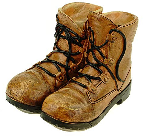 Spardose Wanderstiefel 16 cm Polyresin Sparschwein wandern Stiefel Urlaub Berg