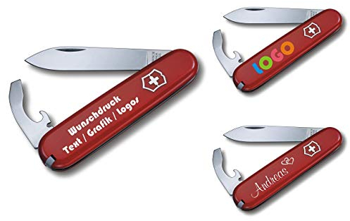 Victorinox Coltello da Tasca Bantam con Richiesta Stampa Auf der Conchiglia I Regalo per Uomini Donne I per Compleanno I Svizzero Personalizzato con 8 Funzioni