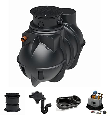 Zisterne Erdtank 2000 Liter Komfort IV inkl. Ausgleichsdom, Deckel, Regenwasserfilter mit Siphon, beruhigtem Zulauf und Regenwasserpumpen-Set - Regenwasserbehälter bzw. Regenwassertank unterirdisch