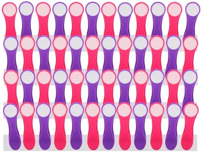 48 Wäscheklammern mit Federn aus rostfreiem Edelstahl Soft Grip Softgrip Soft Touch Softtouch, Lila, Pink