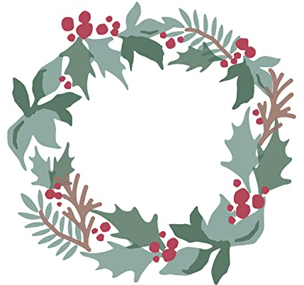 Sizzix Layered Reusable Stencils for Crafts 4PK Holly Wreath by Lisa Jones, Mulitcolour, One Size, 665933