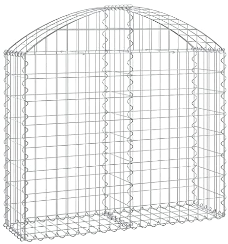vidaXL Panier de Gabions Arqué Cage à Gabion Mur de Gabion Panier à Pierre Gabion pour Pierre Jardin Patio Extérieur 100x30x80/100 cm Fer Galvanisé