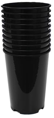 Kingston Tools 10x Extra Tall & Deep Premium 2L Black Plant Pots Recycled Plastics Made in the UK