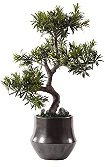 SUNMME Künstlicher Bonsai-Baum, künstliche Pflanze, Zen, einladend, Songshan-Stein, Bonsai-Ornamente, japanischer Hotelkorridor, Gang, Veranda, Landschaft, Topfpflanzen, künstlicher Bonsai