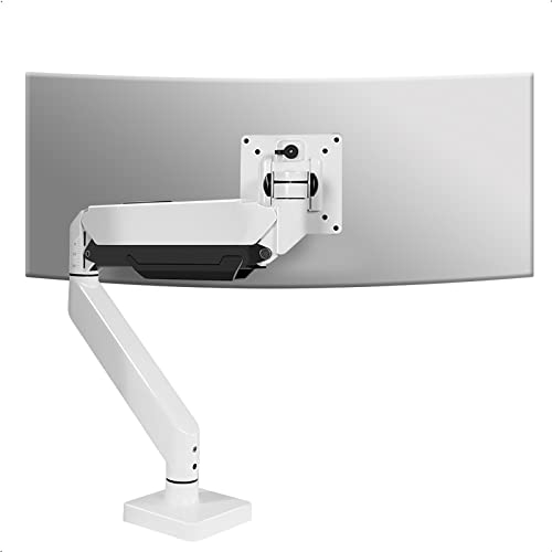 HILLPORT Weiß Monitor Halterung 17-43 Zoll PC Monitorhalterung Bildschirmhalterung Tragfähigkeit max 13,5KG, Vesa 75 & 100 mm Tischhalterung Monitor Arm M7P