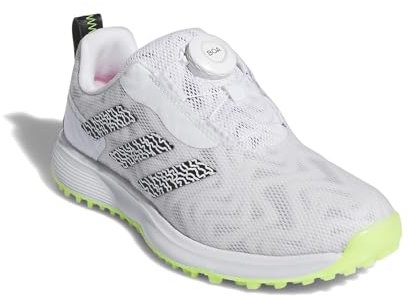 adidas Codechaos Boa 25 - Scarpe da golf unisex per bambini, Calzature Bianco/Nero core/Limone Lucido, 4.5 Big Kid