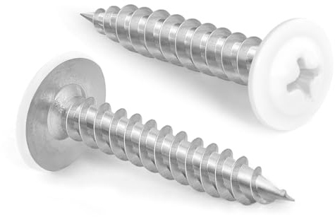 MewuDecor #8 x 1 Truss Head Fast Self Tapping Screws, Alloy Steel Wood Screws, White Head, 100 PCS