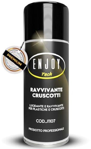 ENJOY TECH - Lucida Cruscotto Auto Professionale 400ml, Spray Elimina Polvere con Protezione UV e Finitura Asciutta, Ravviva e Protegge Cruscotti, Profumazione Vanigliata, Made in Italy