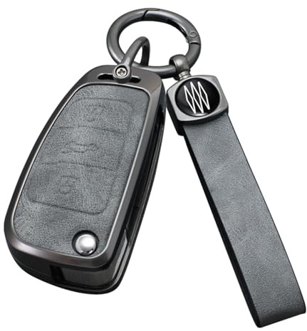 HIBEYO Keyless Autoschlüssel Hülle Passt für Audi A1 A3 A4 A6 A8 Quattro Q2 Q3 Q7 Leder Schutzhülle Schlüsselhülle Passt für Audi S3 S6 RS3 RS6 R8 TT TTS Schlüsselbox 3 Tasten Schlüsseletui 3Tasten-A