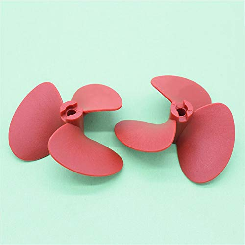 XYWOPO Rc Futterboot 3 Klingen Propeller 5mm Welle Schraube Positiv/Reverse D70mm/80mm Propeller Rot RC Köder Fischerboot Bootspropeller(Color:D80mm Reverse)