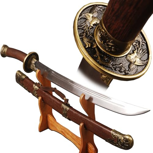 38 Inch Folded Steel Chinese Phoenix Sword Qing Dynasty Dao Double Bo-Hi Sharp Kung Fu Broadsword Machete