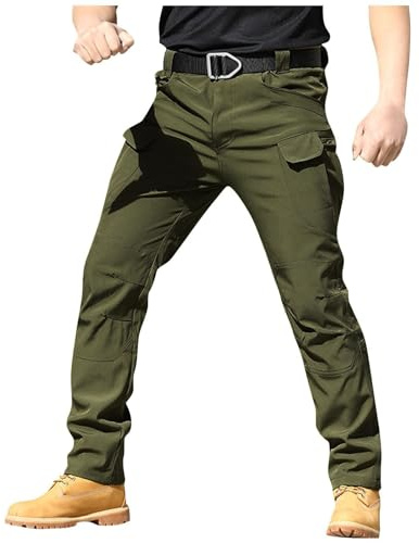 Generisch Klamotten Motorradhose Herren Arbeitslatzhose Cargohose Steampunk Bottoms Schwarze Hose Pants Stretch Cargo Jogginghose