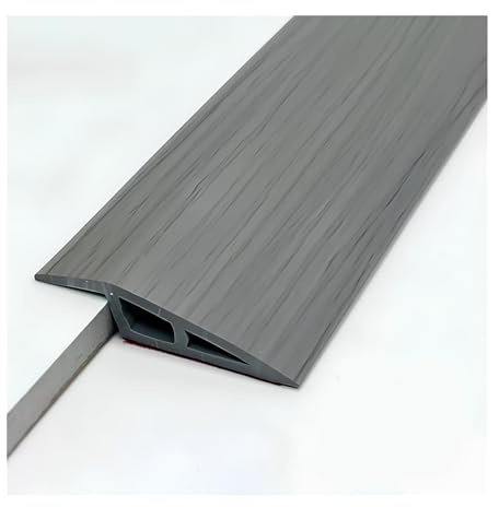 Self-Adhesive Floor Transition Strip 1m/39.4 for Carpet to Laminate | Versatile PVC Door Threshold Edging, Ideal for Doorways, Ramps, and Tile Flooring(Gray Wood Grain,5*100cm)