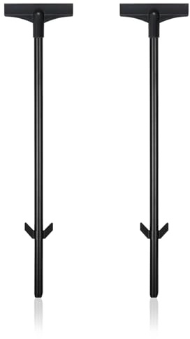 Acuxiaza 2 Stück Schilderpfähle für Schilder 50 cm Schilderständer wasserdicht Hof Zeichen Halter schwarz Metall Zeichen Pfähle Anzug für Garten, Hof, Rasen, Nur für Aluminium Schilder