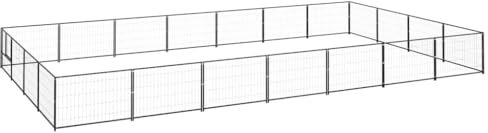 DYRJDJWIDHW hundezwinger,Dog cage,hundehütte XXL,Kennel Hund,Hundezwinger Schwarz 28 m² StahlEntworfen für Garten und Terrasse.