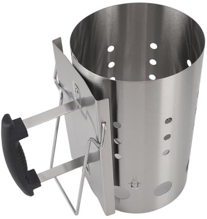 Beufee Encendedor de Chimenea de carbón, Encendedor de Chimenea para Parrilla Encendedor de Parrilla de Chimenea Encendedor de Fuego de Barbacoa de Acero Inoxidable para Acampar al Aire