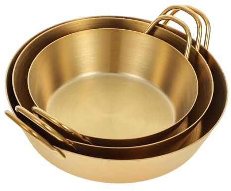 CHILDWEET 3pezzi Ciotole Inossidabili Da Ciotole Per Frutta e Insalate Acciaio Inox Per Cucina Preparazione e Conservazione Cibi Versatili e Facili Da Pulire