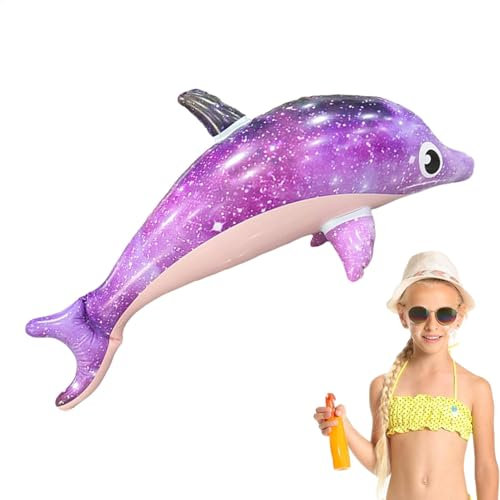 Fukamou Delphinschwimmer Für Pool, Aufblasbarer Delphin - Cartoon Sternendelfin Floatie Poolspielzeug - Verdickte Aufblasbare -Meerestiere, Foto-Requisiten, Wasser-Themen- Für Schwimmbad,