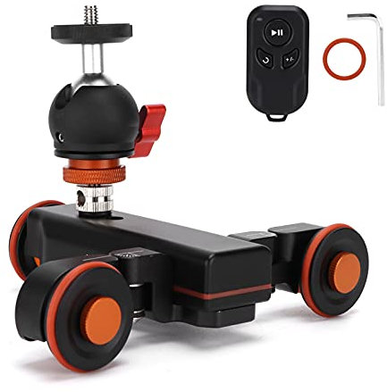 LOCADRENCE 3 Roues Caméra Dolly Motorisé avec des Vitesses et Modes à Distance et Réglables Mini Curseur de Piste Électrique Motorisée, Un Camion de Camion pour Le Smartphone