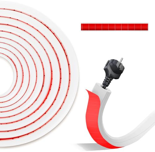 Canalina Passacavi Adesiva, 4 Meter Canalina Passacavi Muro, Canale Flessibile per Cavi Silicone Morbido, per Elettrici per Computer a Casa o in Ufficio per Proteggere i Cavi, Bianco (4 metro)